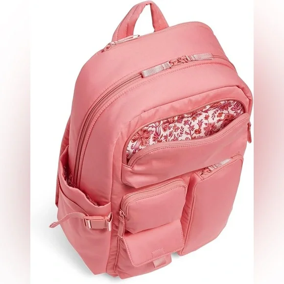 Vera Bradley Women's Cotton Utility Large Backpack, Rouge Rose, One Size - Picture 4 of 7